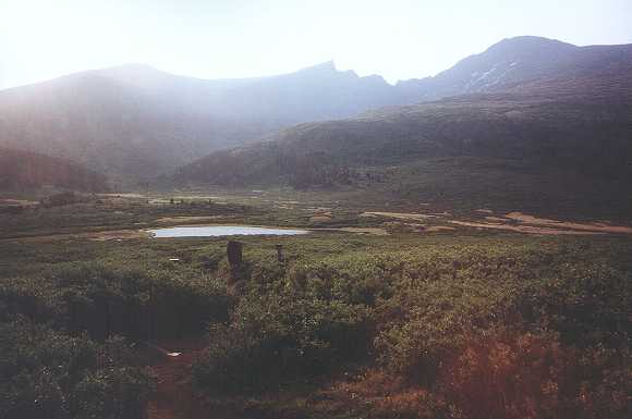The Willows, Mount Bierstadt, and Sawtooth Ridge